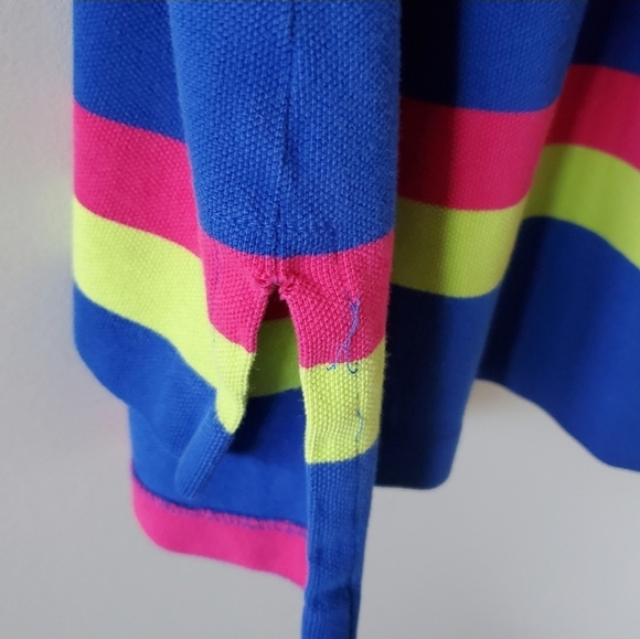 Polo Ralph Lauren M Vintage 90s Retro Stripe Preppy Eclectic Dadcore Polo - Picture 11 of 13